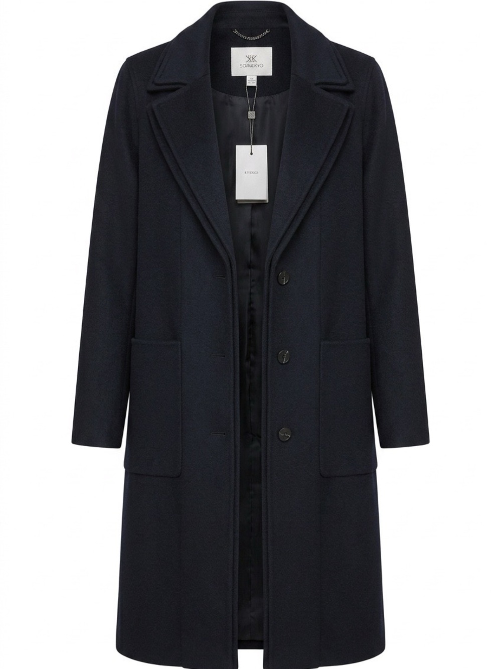 SOIA &  KYO Single-Breasted Wool Blend Coat Size M